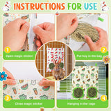 UPINS 2 Pack Guinea Pig Hay Feeder,Rabbit Hay Bag Hanging Hay Holder for Guinea Pig Cage Hay Feeder for Bunny Rabbits Chinchillas Hamsters Small Pets and Animals