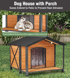 MEDEHOO Extra Large Heated Dog House Outdoor Dog House Insulated for Winter with Heating Pad Full Iron Frame Asphalt Roof for Backyard Garden