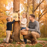 Widened Large Wooden Squirrel House Outdoor with External Platform & Porch, Squirrel Nesting Box, Squirrel Boxes for Outside, Chipmunk Houses, Easy Assembly