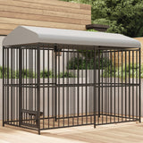 Garvee 8x4x6 ft Large Dog Kennel Outside Heavy-Duty Outdoor Dog Cage with Roof and Double Lock, Enclosures with UV-Resistant All Weather Resistant Walk-in Pet Playpen