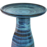Sunnydaze 21" H Ceramic Bird Bath for Outside - Hand-Painted Outdoor Bird Bath Bowl, UV/Frost-Resistant Finish - Galaxy Blue
