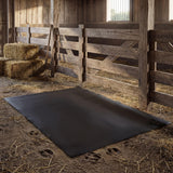 Klyyo Clyro Heavy Duty Rubber Horse Stall Mats 4 x 6 ft Large Waterproof Non Slip Horse Stable Mat Washable Easy to Clean for Livestock Barn Farm Shed Kennels Garages, Black