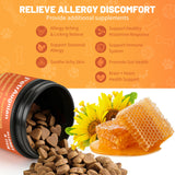 Dog Allergy Chews | Daily Support for Itchy Skin, Immune Health & Seasonal Allergies from Probiotics Omega 3 Quercetin Colostrum,Paw Licking, Pet Itchy Ear Relief Supplement - 100ct