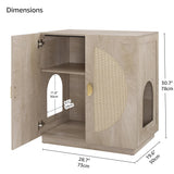 unipaws Cat Litter Box Enclosure with Shelves, Tall Hidden Litter Box Cover for Tall or Top Entry Litter Box, Kitty Enclosed Litter Box Cabinet, Cat Box Furniture, Grey