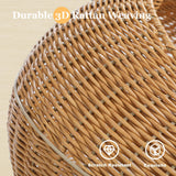 PAWZ Road Modern Cat Tree 46” Cat Dinosaur Tower with Scratching Post, Large Rattan Cats House in 18” Diameter, Wicker Cats Bed with Removable Mat