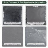 Medium Dog House Soft Indoor (Int 26x24x20in/Ext 28x26x28in) for Beagle, Shiba Inu, Boston Terrier, Cocker Spaniel, Medium Pet House with Soft Cushion, Oxford Fabric, Gray