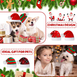 Frienda 12 Pieces Dog Santa Hat PET Christmas Hat Soft Plush Cat Hat Pet Costumes for Small Dog Cat Puppy Christmas Supplies (Vibrant Pattern)