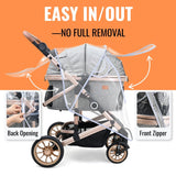 Bicystar Pet Stroller Rain Cover,Ventilated Clear EVA,Universal Fit
