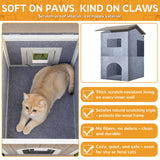 Weatherproof Outdoor Cat House, Cat Shelter with Feeding Station