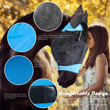 SMFUSMFU Horse Mask with Breathable Fine Mesh for UV Protection and Protect Horse's Face, Ears, and Eyes from Horseflies, Soft Mesh, Ensures Unrestricted Sight and Breathing(Blue, Medium)