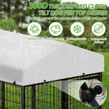 ROOMTEC Large Dog Kennel Outdoor Pet Pens Dogs Run with 4 Bowls (10' L x 10' W x 6.5'H)