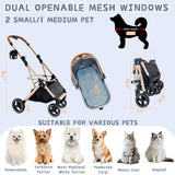 Chihuahua 3-in-1 Foldable Pet Stroller 4-Wheel for Small Dogs, Cerulean