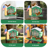 Squirrel Feeder,Metal Squirrel Feeder for Outside,with Water Bottle, Flag and Corn Cobs Holder,Outdoors Chipmunk &Squirrel Picnic Bench Feeders Table,Easy to Install & Refill