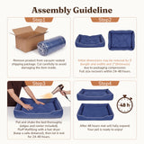 Den&Den Soft Dog Bed 39.4" W for Large Dogs & Cats, High-Density Support