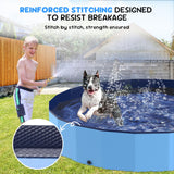 Bilibara 107'' Foldable Dog Pool, Kiddie Pool, Heavy Duty Non-Slip Plastic Pet Wading Pool for Large Dogs, Indoor and Outdoor Kids Pet Dog Bathtub