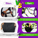 GUDELAK Dog Halloween Costumes, Furry Dog Spider Costume with 64 LED, Giant Spider Halloween Costume for Medium Large Dogs, Funny Dogs Costumes for Cat Pet Halloween Party Cosplay (Green)