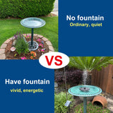 Bird Bath for Outside, Large 28 inch Tall Birdbaths for Outdoors with Solar Water Fountain, Plastic Retro Green Bird Baths Bowl for Outdoor Garden Lawn Yard Patio Hotel Landscape Decor - Wide 20"