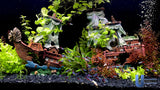 UNEAK - XXL Shipwreck Aquarium Large Decorations Ornament w/Sail (2 Pieces) 20 Gallons high and Larger Fish Tank, Sunken Ship Decoration Ornaments, Pirate Boat, Resin, Freshwater Saltwater Decor