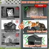 Extra L Large Heated Cat House for Outside,Outdoor Weatherproof Insulated Cat House,Upgraded Elevated Warm Cat Shelters for Winter with Heat Pad,Eaves&Escape Door Collaspable Multiple Ferals Warming