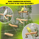 Pecirvoli Natural Solid Wood Bird Perch and Swing - Durable Toys for Parakeets, Parrots & Birds - Safe cage Accessories with High Hardness Texture