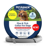 PetArmor Extend Large Dog Flea and Tick Treatment & Prevention, Collar for Large Dogs Above 18 lbs., 8 Months of Protection, Odorless & Non-Greasy, Waterproof, Kills Fleas, Ticks, and Larvae, 1 Count