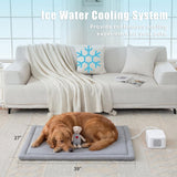 Lucky Tom Pet Pad Cooling System for Summer, Consistent Cooling Water Mat for Dogs and Cats, No Refrigeration or Chemical Gel Needed, Machine Washable Bed, Ideal for Home and Crates (Gray, XL)