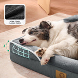 Homemate Dog Bed Medium Size Dog 28x23 inch with Orthopedic Foam Waterproof Outdoor Pet Cat Bed Sofa Supplies with Toy Dogs Crate Pad Couch with Removable Washable Cover & Non-Slip Botton Dark Grey