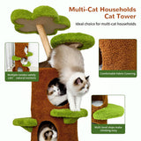Wisfor Modern Cat Tree Tower: 58Inch Tall Cats Tree for Large Cats with Multi Condos - Indoor Wooden Kitty Tree House Sturdy with Scratching Post