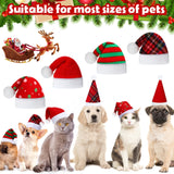 Frienda 12 Pieces Dog Santa Hat PET Christmas Hat Soft Plush Cat Hat Pet Costumes for Small Dog Cat Puppy Christmas Supplies (Vibrant Pattern)