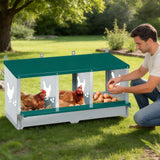 Garvee Large Metal Chicken Nesting Boxes for Hens, 3 Compartment Galvanized Steel Nesting Box, Includes 4 Fake Eggs & 10 Soft Nest Pads Pads, Wall Mount or Freestanding for Coop & Farm