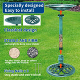 Bird Bath for Outside, Large 28 inch Tall Birdbaths for Outdoors with Solar Water Fountain, Plastic Retro Green Bird Baths Bowl for Outdoor Garden Lawn Yard Patio Hotel Landscape Decor - Wide 20"