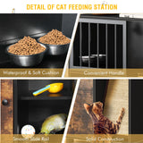 Dog Proof Cat Feeding Station, Cat Feeding Station, Pet Food Storage, Black
