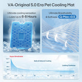 Vagascape New 5.0 Version Dog Cooling Mat(30 * 20), Built-in Ice Pack, Long-Lasting Cool 6-8h, Ultra Thick Soft Vine Pattern, Large Washable Foldable Portable Pet Pad for Indoor Outdoor Travel