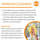 K&H Pet Products EZ Mount Kitty Face Cat Window Perch Bed, Sturdy Cat Window Hammock with Strong Suction Cups, Washable Sleeping Pad, Fits 30" W X 15" H Glass Spaces - Gray Kitty Face Design