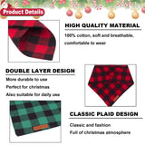 ADOGGYGO Christmas Dog Bandanas 2 Pack, Premium Cotton Fabric, Multiple Sizes Offered, Red Green Plaid Bandanas for Medium Large Dogs (Large, Xmas)