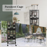 68" Double Bird Cage,Stackable Divided Parakeet Cage, Parrot Cages for Medium Birds with Bird cage Cover,Birdcage Seed Catcher,for Cockatiels Canaries Lovebirds Finches Budgies Small Parrots