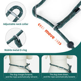 Dog Slip Lead Dog Leash, Heavy Duty No-Pull Training Leash w/Poop Bag Holder, Anti-Tangle, Multi-Handles & Reflective Thread for Small, Medium Dogs 4FT Green