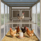 Large Chicken Coop with Run, Chicken Run with Waterproof Cover, Large Poultry Cage for Yard Farm Backyard Hen House, Duck Coop and Rabbit Run with Nesting Boxes, for 4-6 Chickens