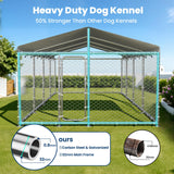 20x10 FT Extra Large & Heavy Duty Dog Kennel Run - Outdoor Metal Enclosure with Lockable Door and Waterproof Cover for Big Dogs