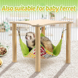 Guinea Pigs Hammock with Natural Wooden Stand - Hanging Hammock Bed for Piggies Chinchilla Hamster Bunny Ferrets Hiding Sleeping