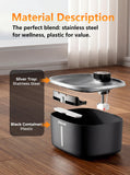 Pokpet Dog Water Fountain Indoor Homes Stainless Steel 10L/2.64GAL Plug in Plastic Reservoir Stainless Steel Water Bowl Filtered Multi-Pet Quiet Large Black Plug-in &1Filter