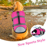 Mklhgty Dog Life Jacket, Reflective Adjustable Dog Life Vest with Rescue Handle for Swimming and Boating, Ripstop Pet Safety Life Preserver for Small, Medium and Large Dogs