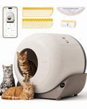 Furrytail Automatic Litter Box Self Cleaning with Night Light, Gray
