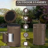 PAWZIDEA Dog Poop Trash Can Outside Odor Control, 3.1Gallon Pet Waste Trash Can Outdoor Waterproof, Dog Poop Container Bin Outdoor Garbage Can with Lid, 7.8in Activated Carbon Filter Pet Waste Station