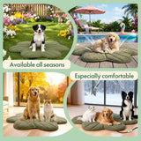 Vagascape Dog Bed, Waterproof Pet Bed with Washable Removable Cover, Comfort Cat Dog Pad for All Seasons, Heating Green Clover Shape Cat Mat with Nonskid Bottom(35"x27")