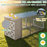Large Chicken Coop with Run, Chicken Run with Waterproof Cover, Large Poultry Cage for Yard Farm Backyard Hen House, Duck Coop and Rabbit Run with Nesting Boxes, for 4-6 Chickens