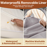 Sytopia XXL 35D Memory Foam Dog Bed, 7 Inch Thick Extra Large Orthopedic Couch for Senior Dogs Over 100 Pounds, Water Resistant and Washable Cover, Liner, Grey