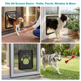 Ownpets Dog Screen Door, Inside Door Flap 12x14x0.4 Inch, Lockable Pet Screen Door, Magnetic Self-Closing Screen Door with Locking Function, Sturdy Screen Door for Dogs Cats