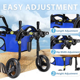 Dog Wheelchair for Back Legs – Adjustable Height/Length/Width, Sturdy Wheelchair with All-Terrain Shock-Absorbing Wheels, Mobility Support for Injured or Disabled Small & Medium Dogs & Cats, Blue (S)
