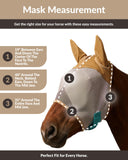 Horse Fly Mask Standard With Ears Cover – UV Block 70% Breathable Soft Fleece Padding Fly Masks for Horses Flymask Durable Fly Control Mask Comfortable Adjustable Straps All-Day for Equines Horse Size